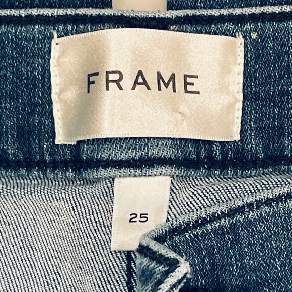 Frame NWOT Le Slim Palazzo Patch Jeans, thunderstorm, zip, stretch, 25 - Picture 11 of 13